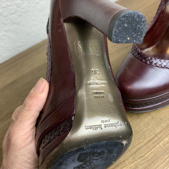 Stephane Kelian Red Platform Pumps Heels Ankle Straps - Picture 8 of 10